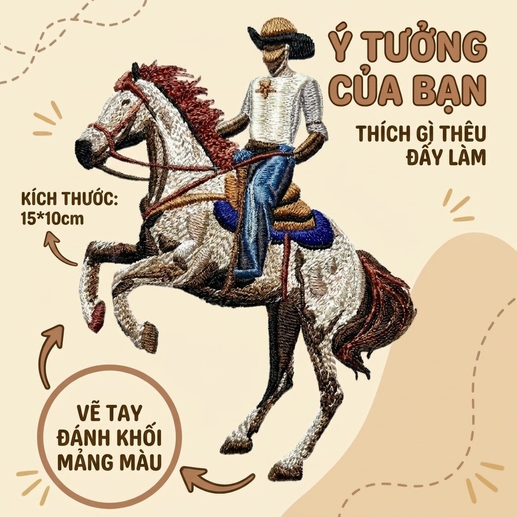 Kiểu thêu phối màu kết hợp nét viền phức tạp theo yêu cầu cá nhân hóa, quà tặng độc bản cho nam