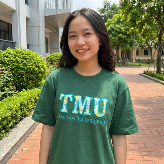 Áo tên viết tắt trường đại học phối vải hoa, tùy chỉnh màu,quà tặng nhập học, thêm năm nhập học, tên riêng, kiểu áo tùy chọn