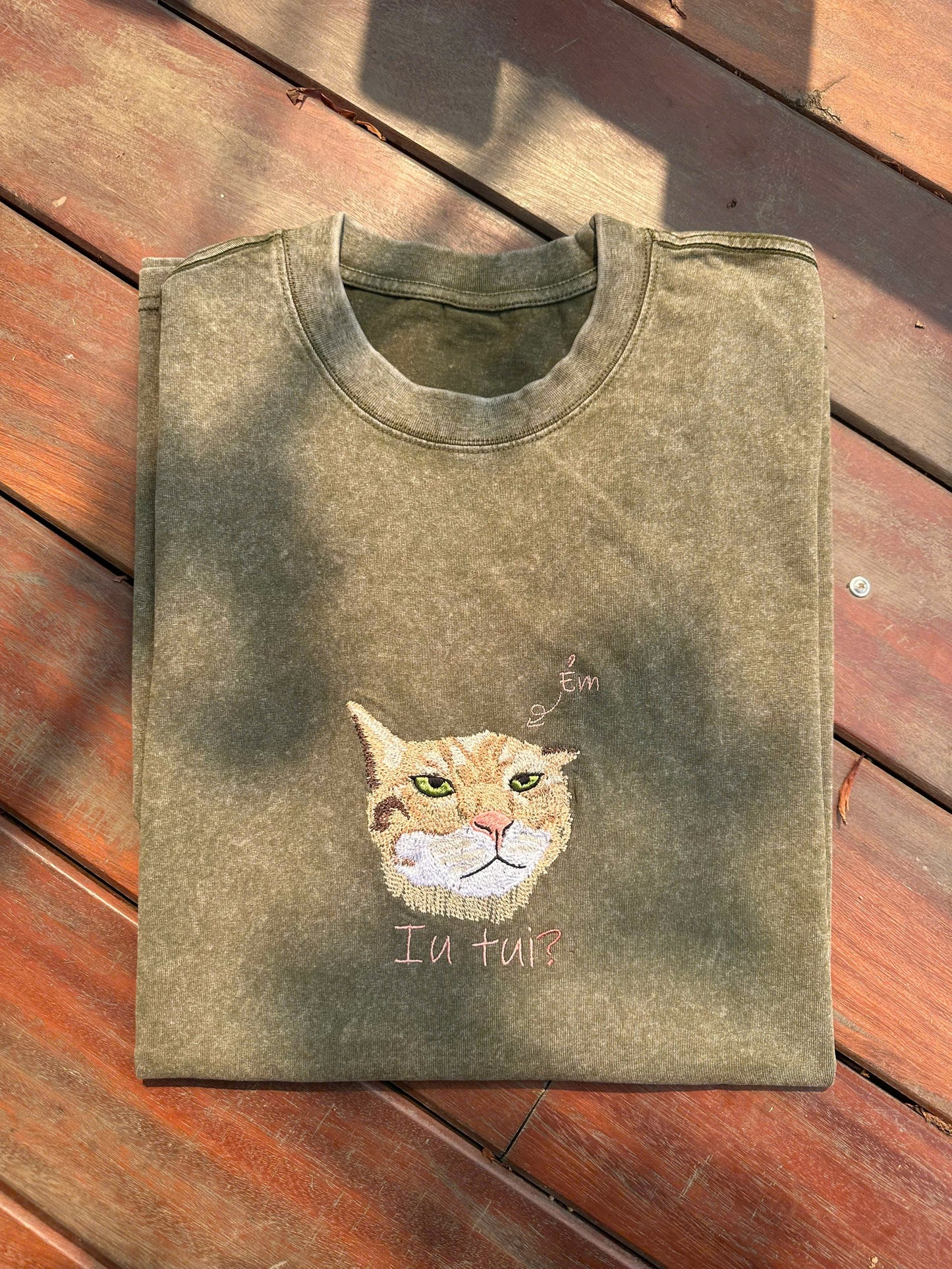 01 Thú cưng thêu theo yêu cầu " Ẻm iu tui" áo phông 250gms giặt loang