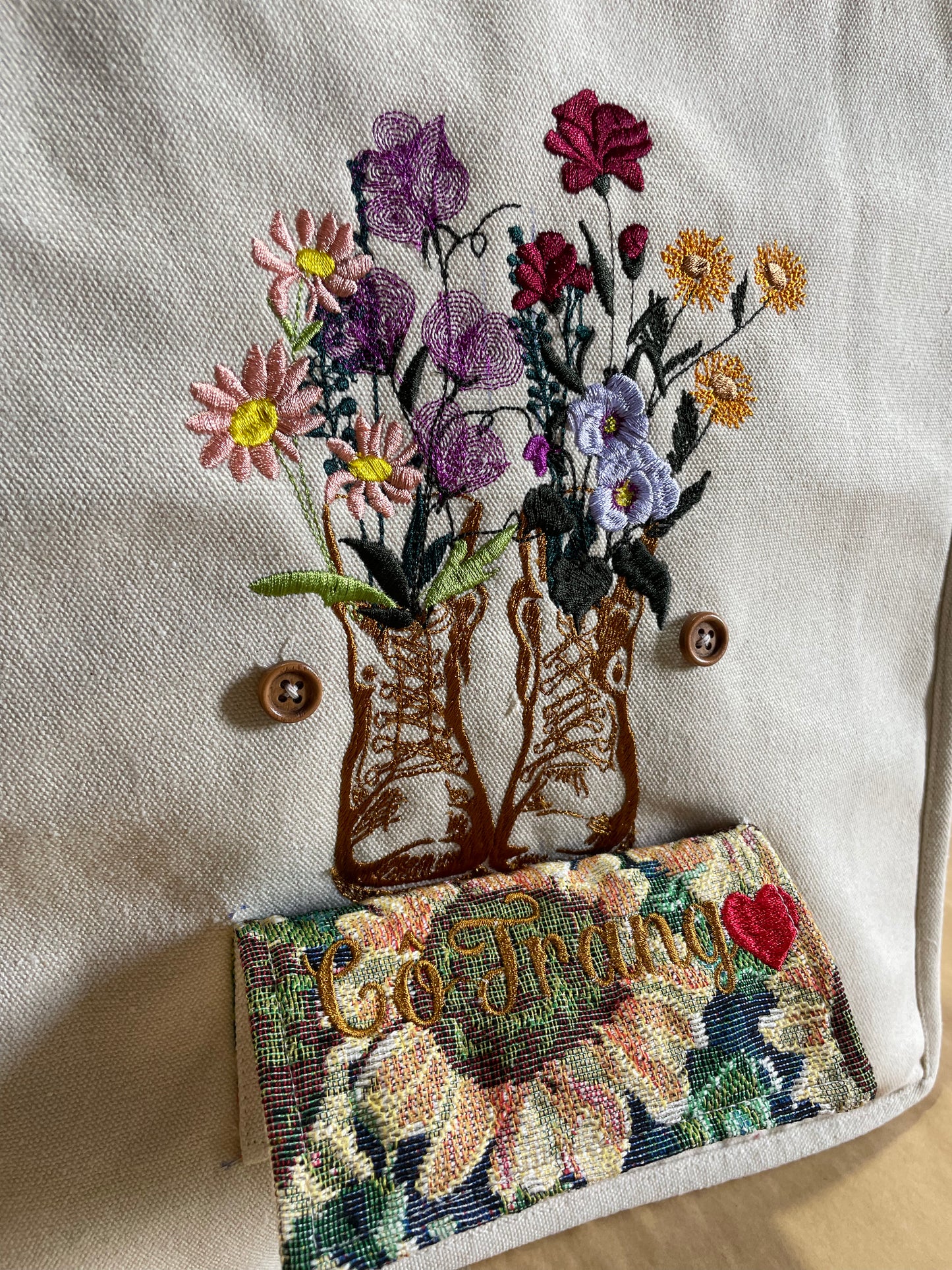 Túi " Em Tote" đổi mặt sử dụng 2 phong cách 35x38cm