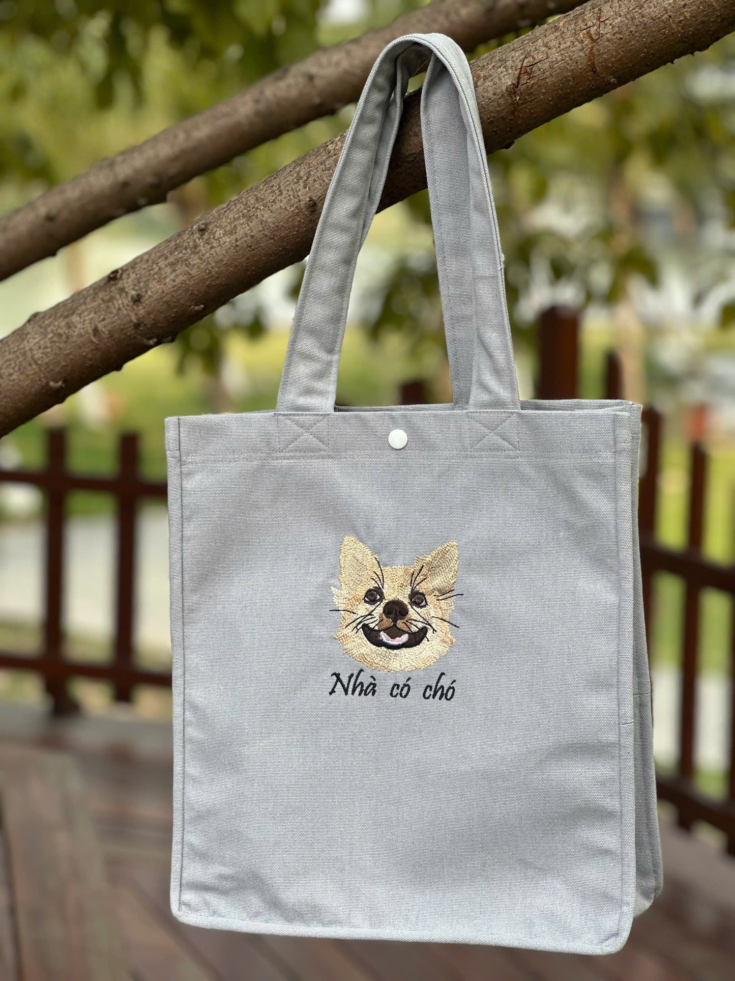 Túi thêu 1 mặt nhân vật thú cưng nhiều kích cỡ