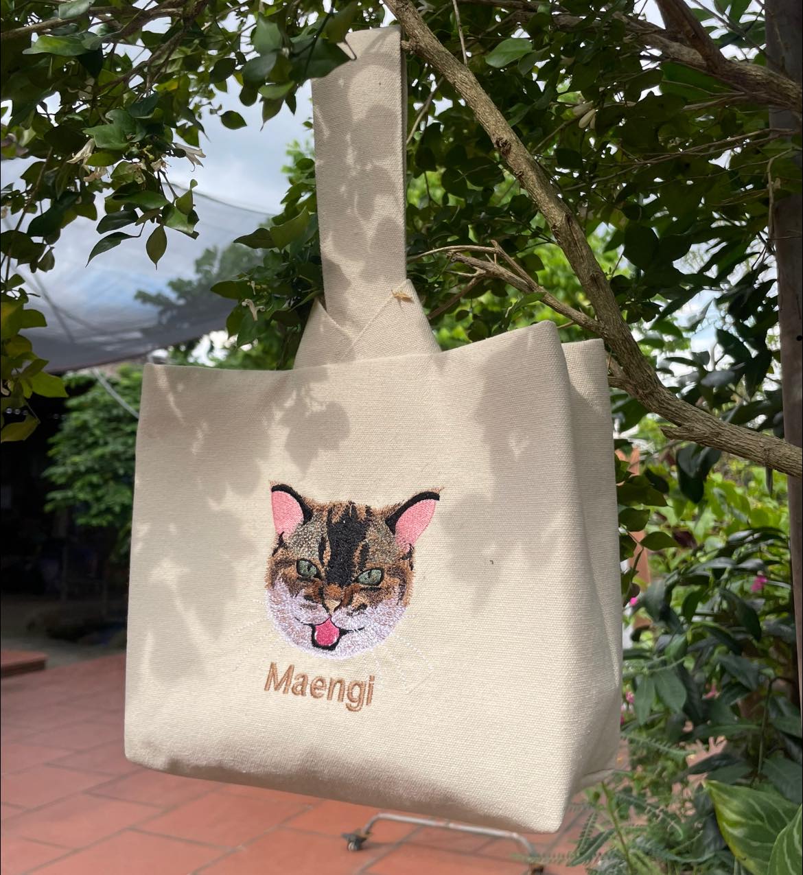 Túi thêu 1 mặt nhân vật thú cưng nhiều kích cỡ