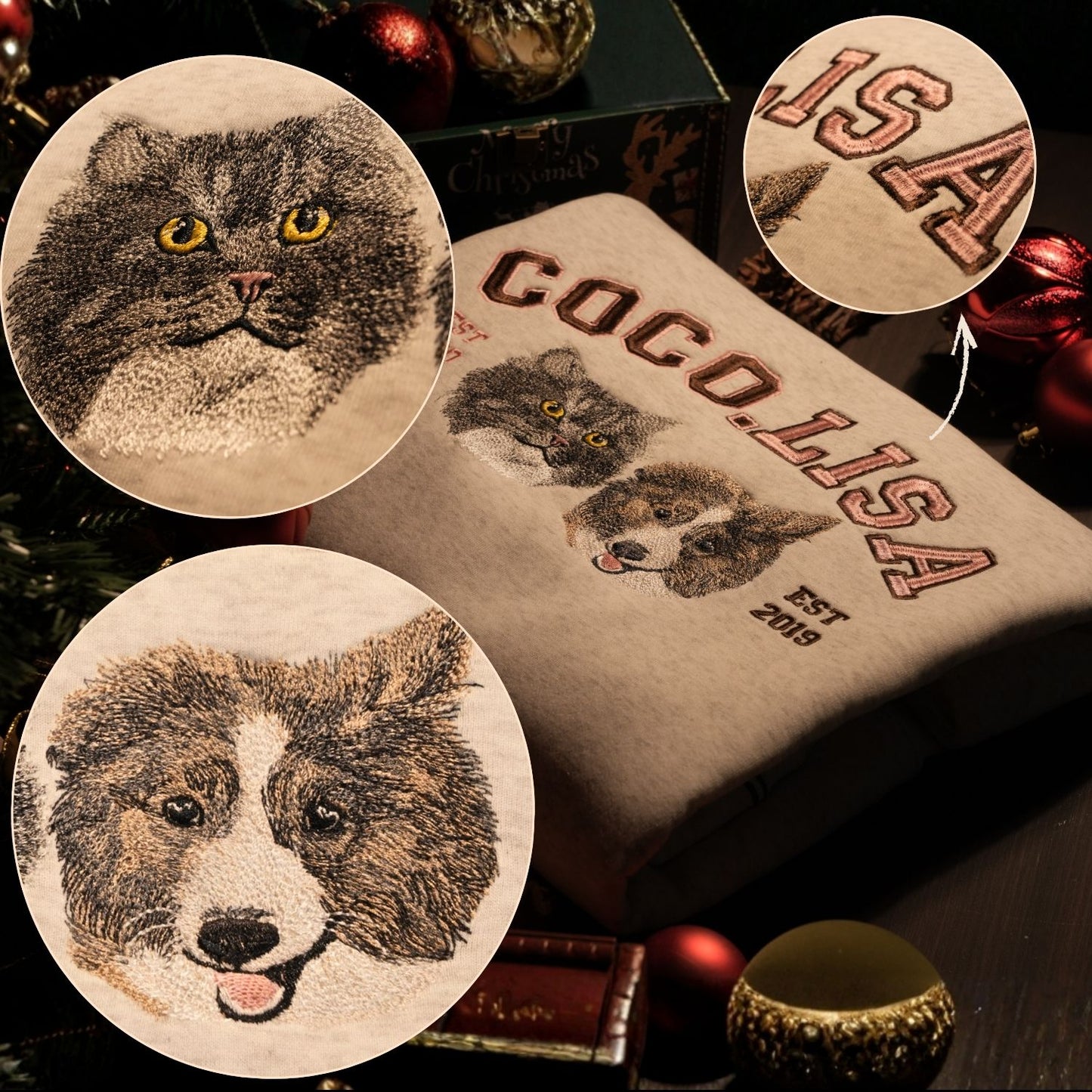 Dịch vụ thêu hình thú cưng tả thật từng sợi lông theo hình yêu cầu trên áo khách hàng gửi đến