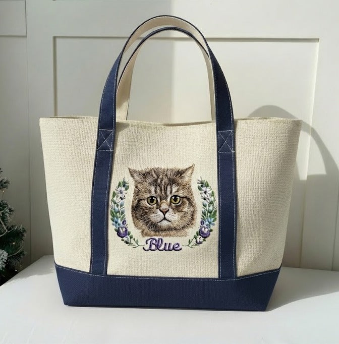 Túi tote thêu hình bé iu, kích thước 34x30x10cm phối các màu quai theo sở thích, đựng cả thế giới