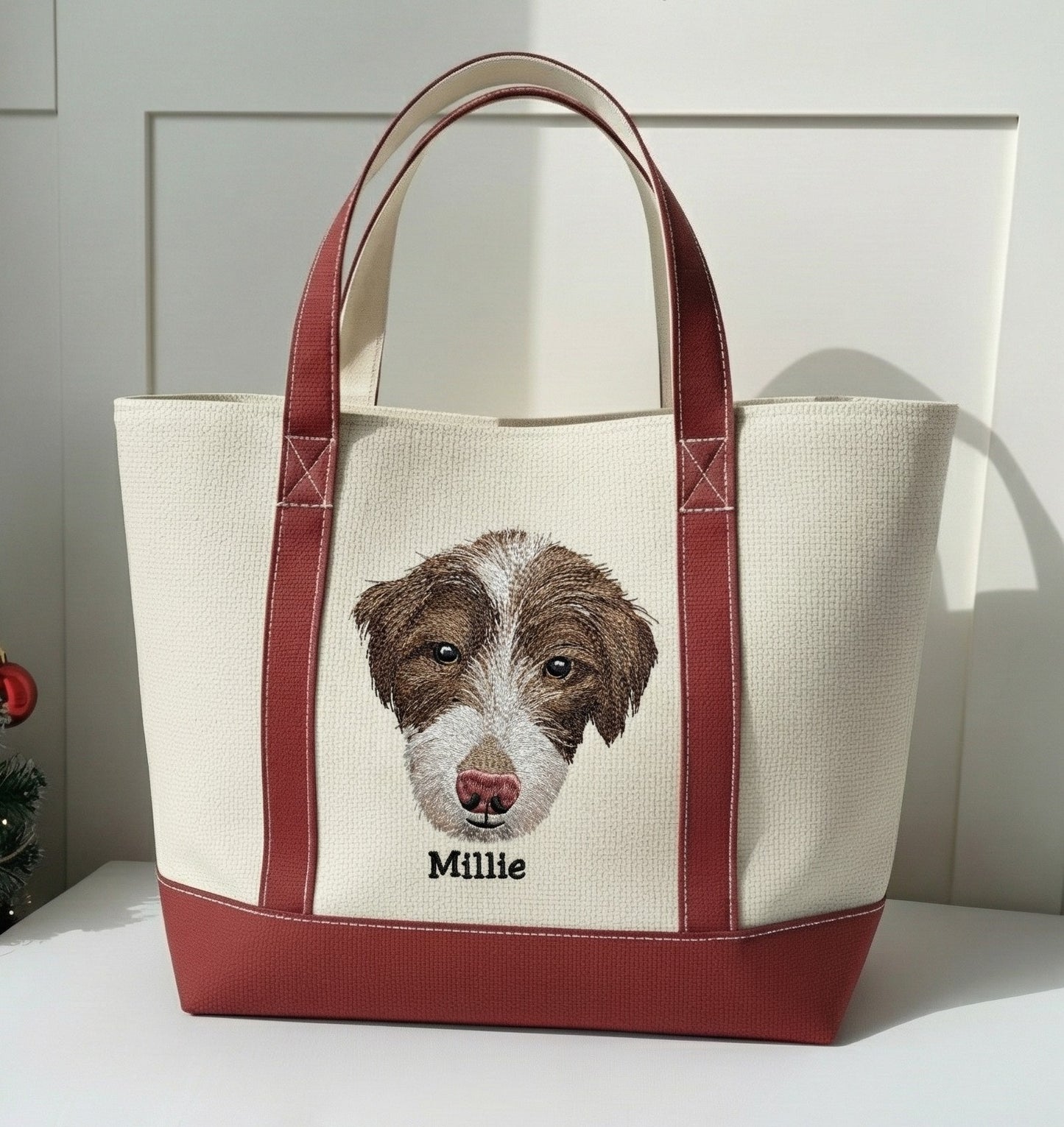 Túi tote thêu hình bé iu, kích thước 34x30x10cm phối các màu quai theo sở thích, đựng cả thế giới