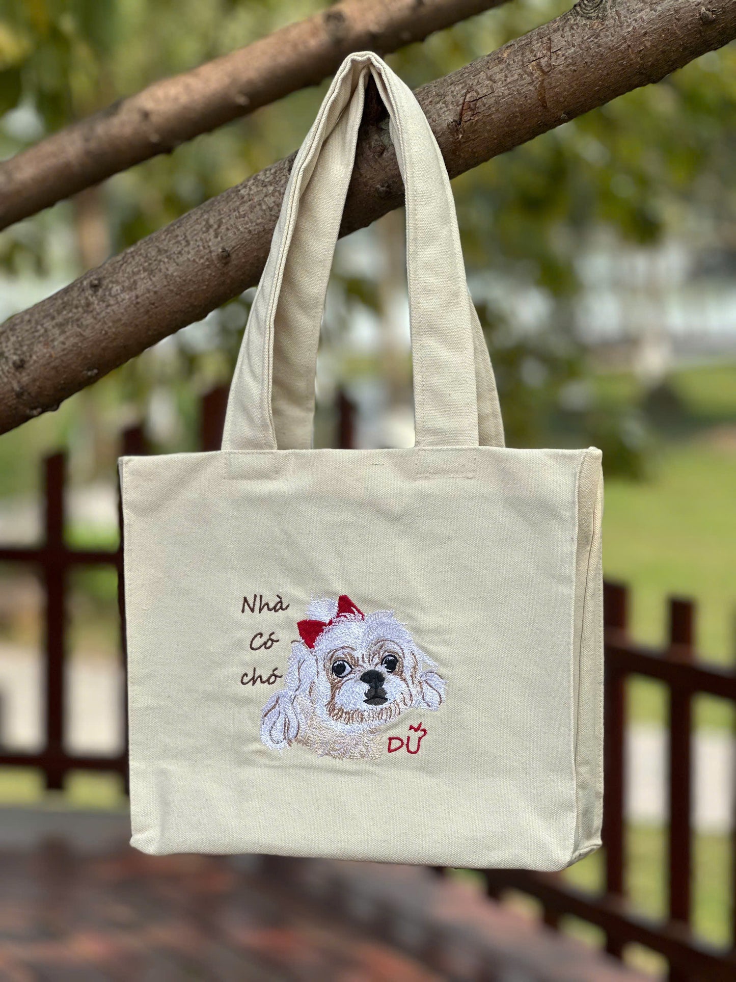 Túi thêu 1 mặt nhân vật thú cưng nhiều kích cỡ