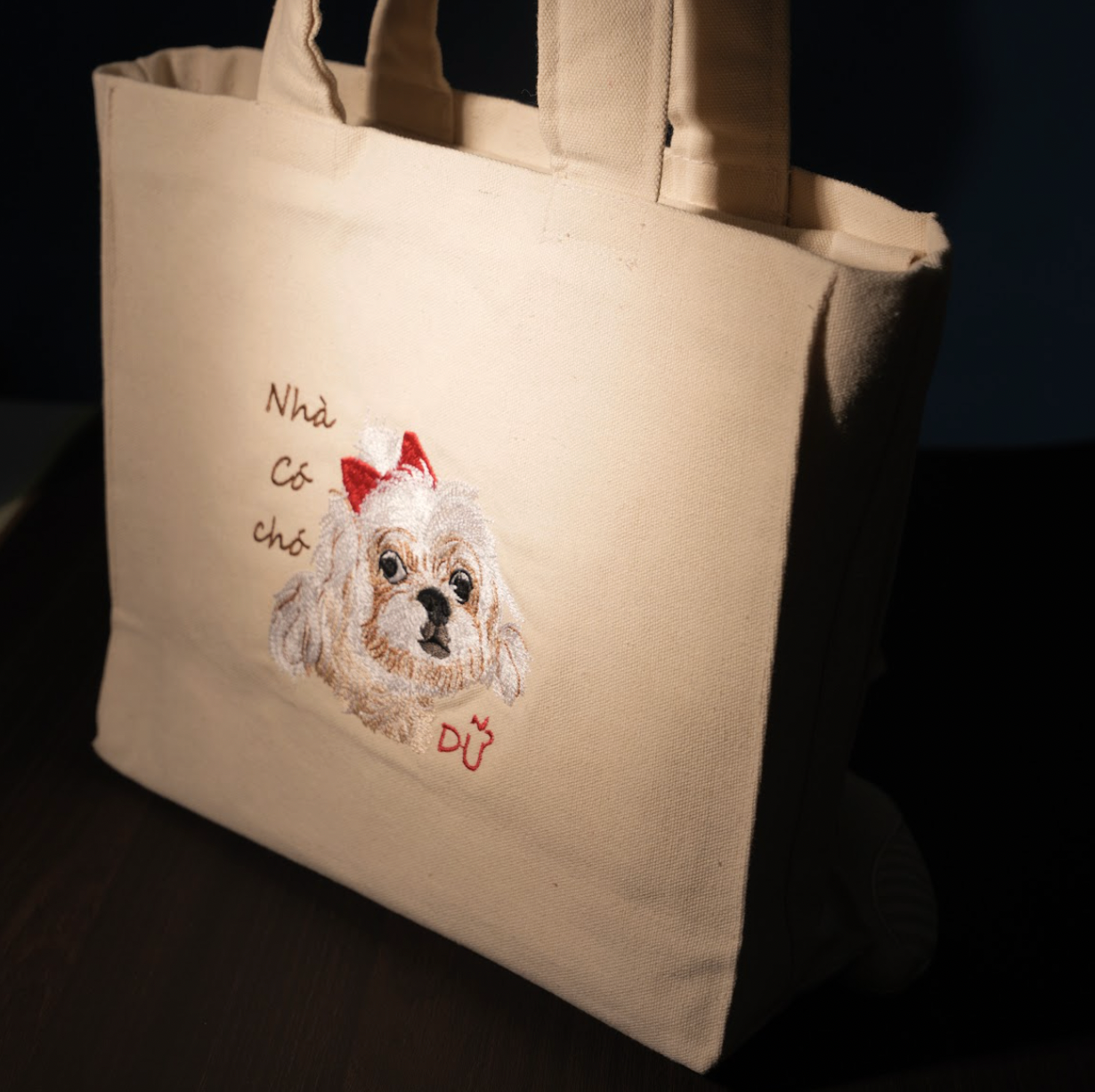 Túi thêu 1 mặt nhân vật thú cưng nhiều kích cỡ