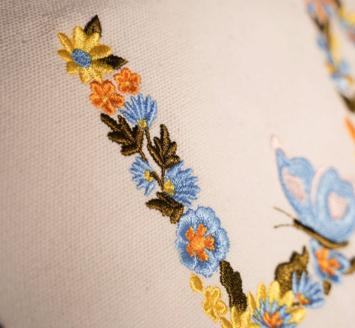 Túi đậu 1 quai (20*25cm) thêu chữ cái phối hoa