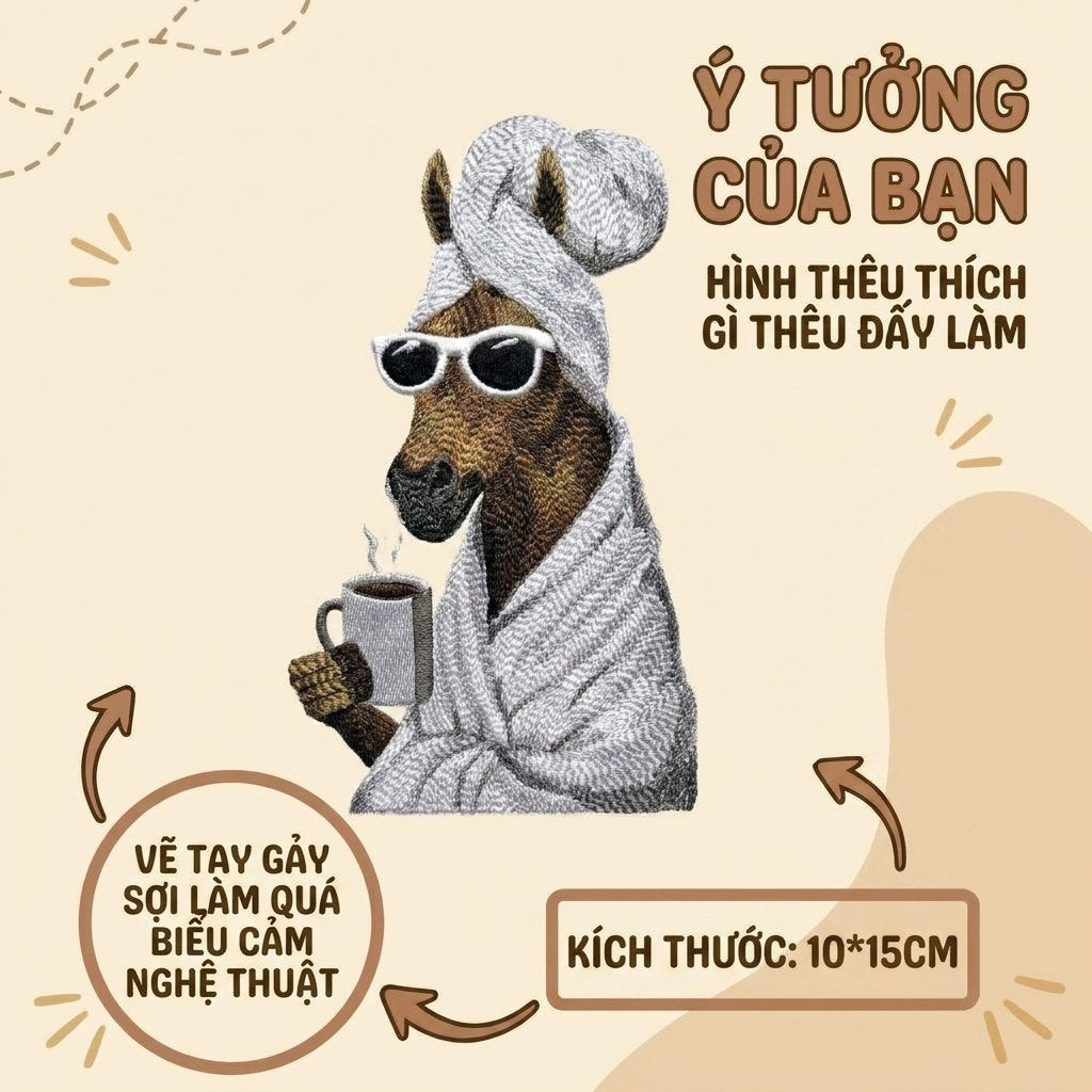 Thêu theo yêu cầu phong cách hài hước độc đáo từ ý tưởng khách hàng, sản phẩm thời trang độc bản từ ý tưởng
