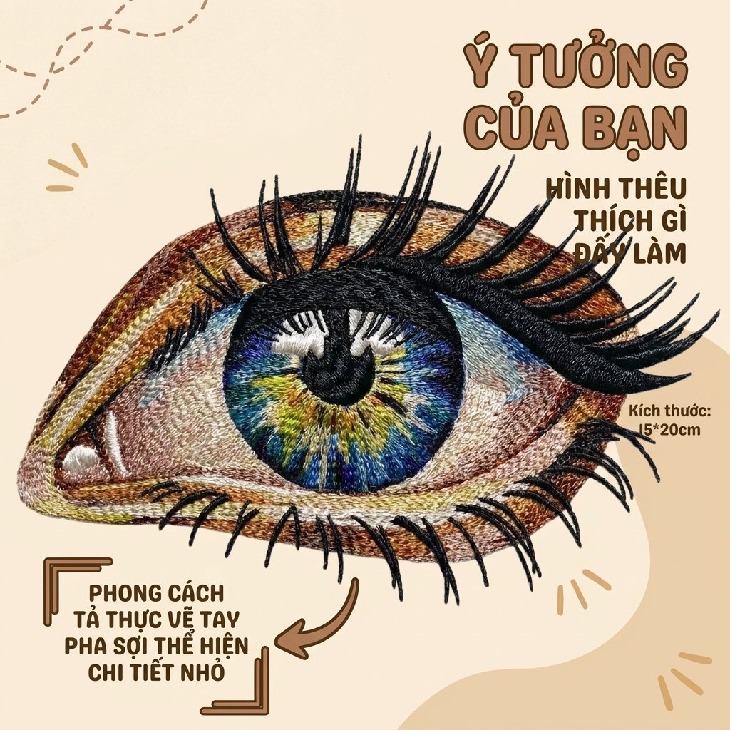 Thêu theo yêu cầu chi tiết khó cao cho hàng thời trang độc bản, từ ý tưởng đến sản phẩm sở hữu duy nhất