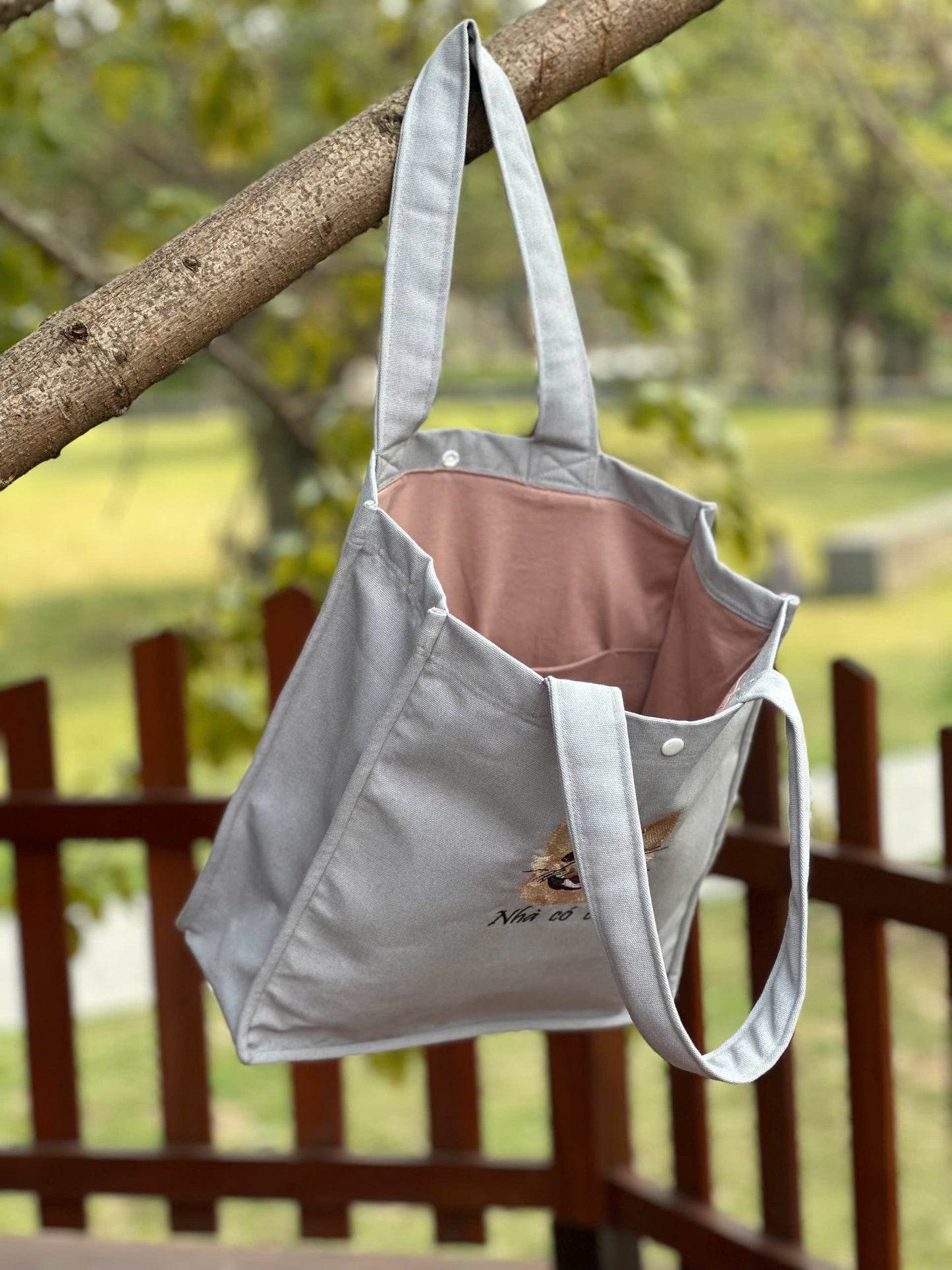 Túi thêu 1 mặt nhân vật thú cưng nhiều kích cỡ