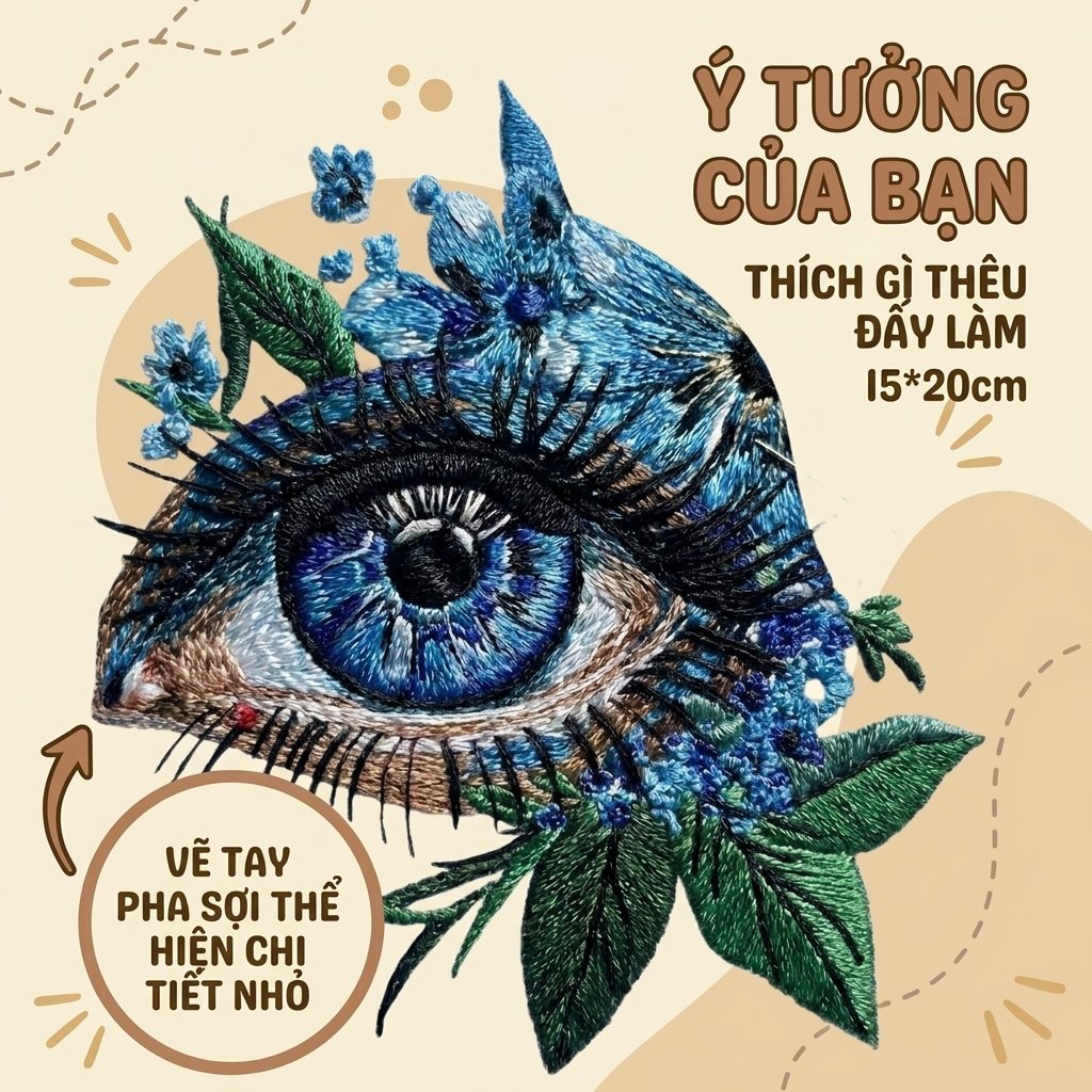 Thêu theo yêu cầu thiết kế vẽ tay phức tạp cho sản phẩm thời trang độc bản, từ ý tưởng đến sản phẩm sở hữu duy nhất