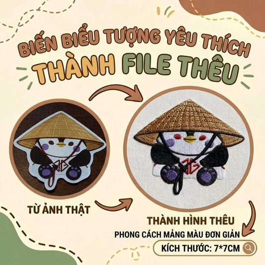Thêu mảng có màu hình ảnh ngộ nghĩnh theo yêu cầu