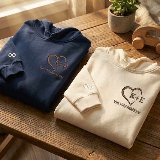 Áo hoodie thêu cặp đôi đồng điệu, quà Valentine tặng vợ hoặc người yêu, được chọn kiểu áo