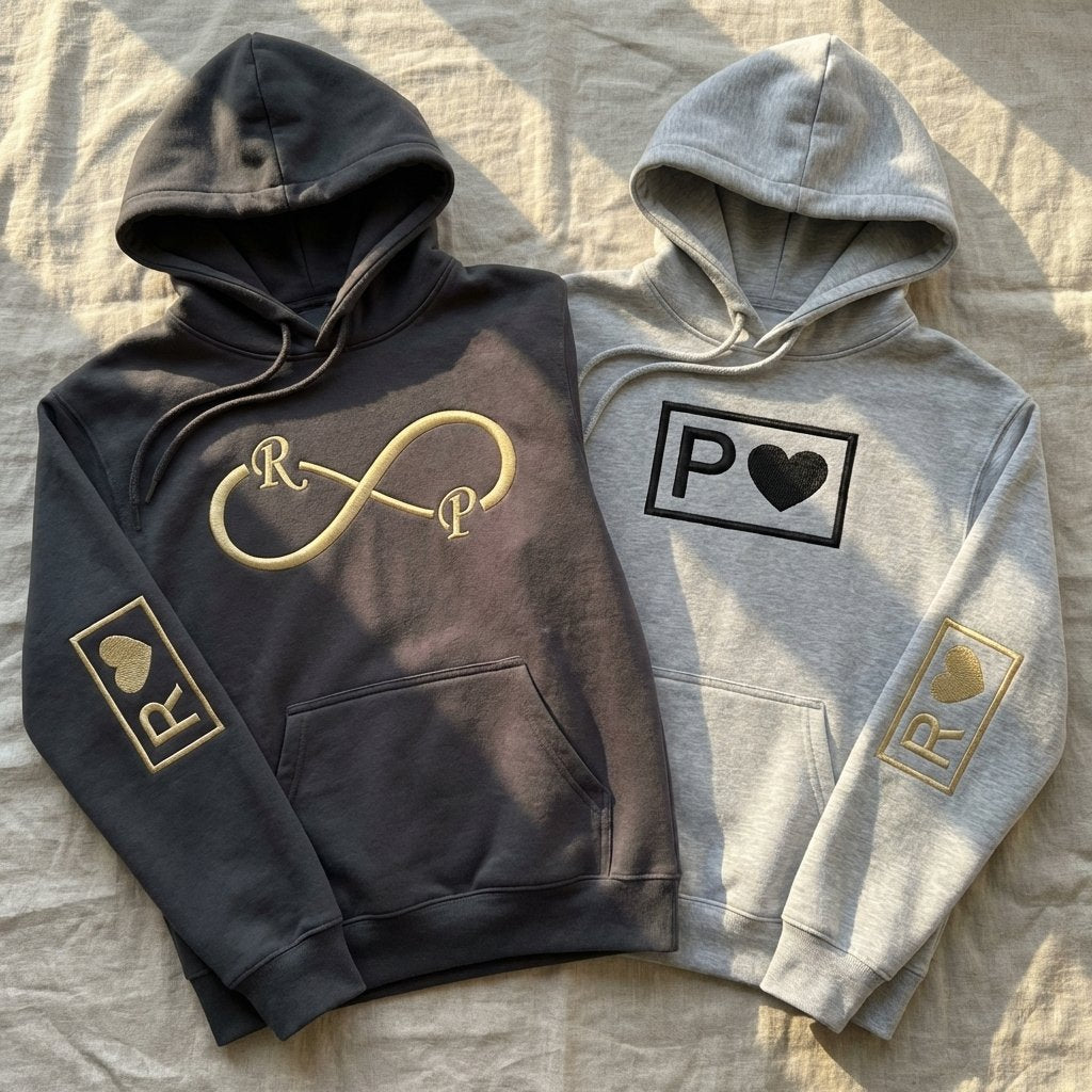 Áo hoodie thêu tình yêu mãi mãi, quà Valentine tặng cặp đôi, được chọn kiểu áo