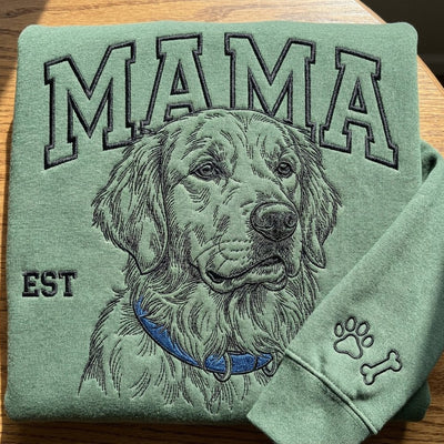 Áo hoodie thêu chân dung chó Golden Retriever từ ảnh thật, quà cho người yêu chó, duyệt trước thiết kế không giới hạn và  được chọn kiểu áo